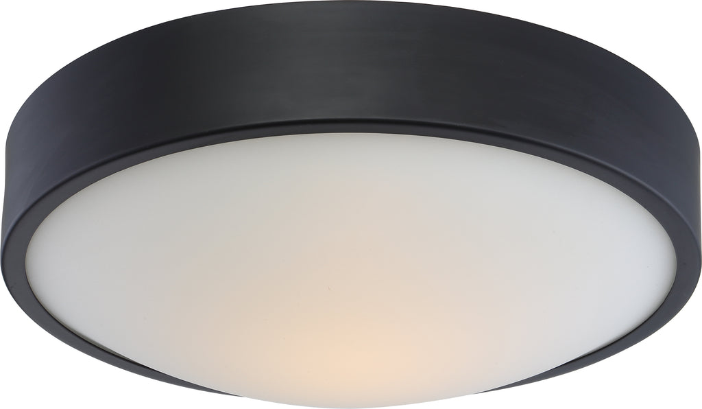 Nuvo Perk 13" LED Flush Mount Fixture w/ White Glass in Aged Bronze Finish