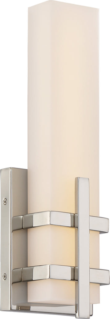 Nuvo Grill 1-Light 13w LED Decorative Wall Sconce in Polished Nickel Finish