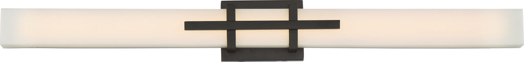 Nuvo Grill 1-Light 36" LED Wall Linear Vanity Light in Aged Bronze Finish