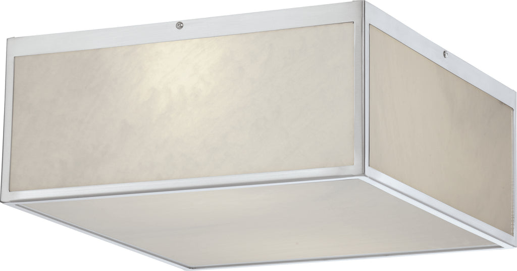 Crate 1-Light Flush Mounted Light Fixture in Brushed Nickel Finish