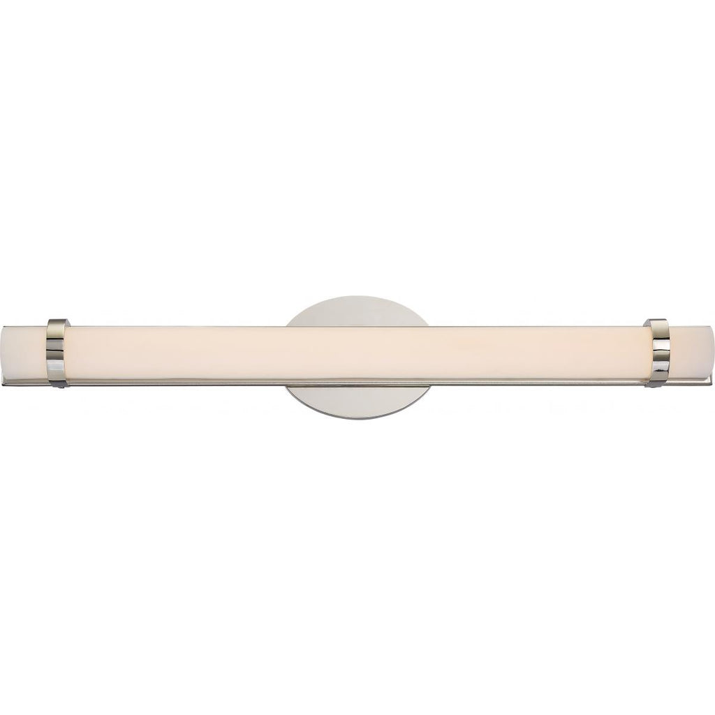 Nuvo Slice 1-Light 24" LED Double Wall Vanity Sconce in Polished Nickel Finish