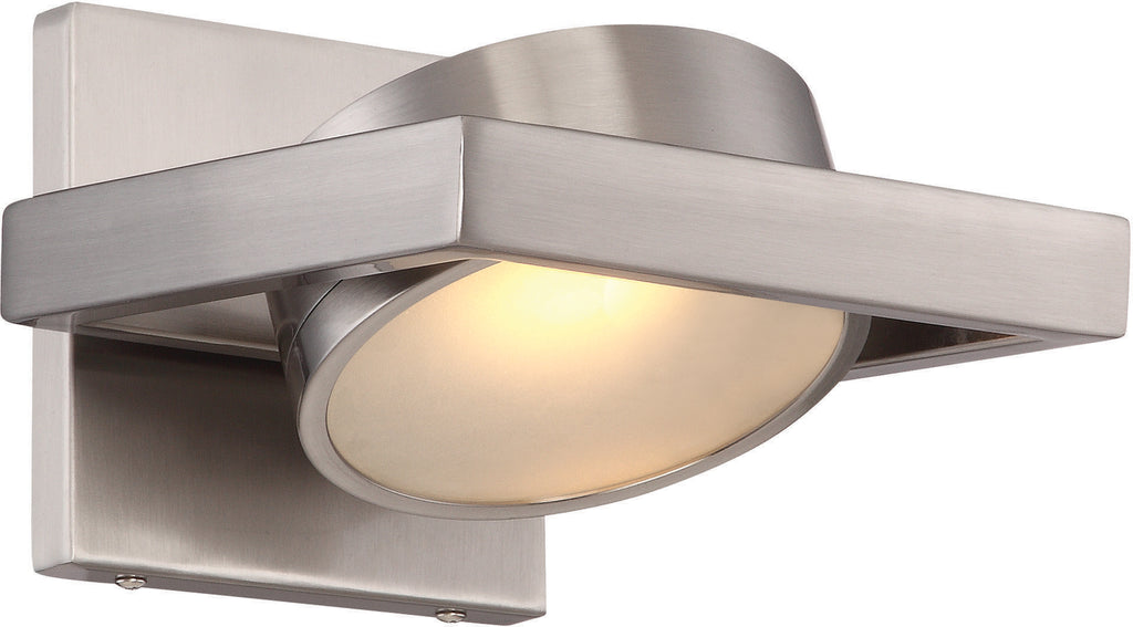Hawk 1-Light Wall Sconce Vanity & Wall Light Fixture in Brushed Nickel Finish