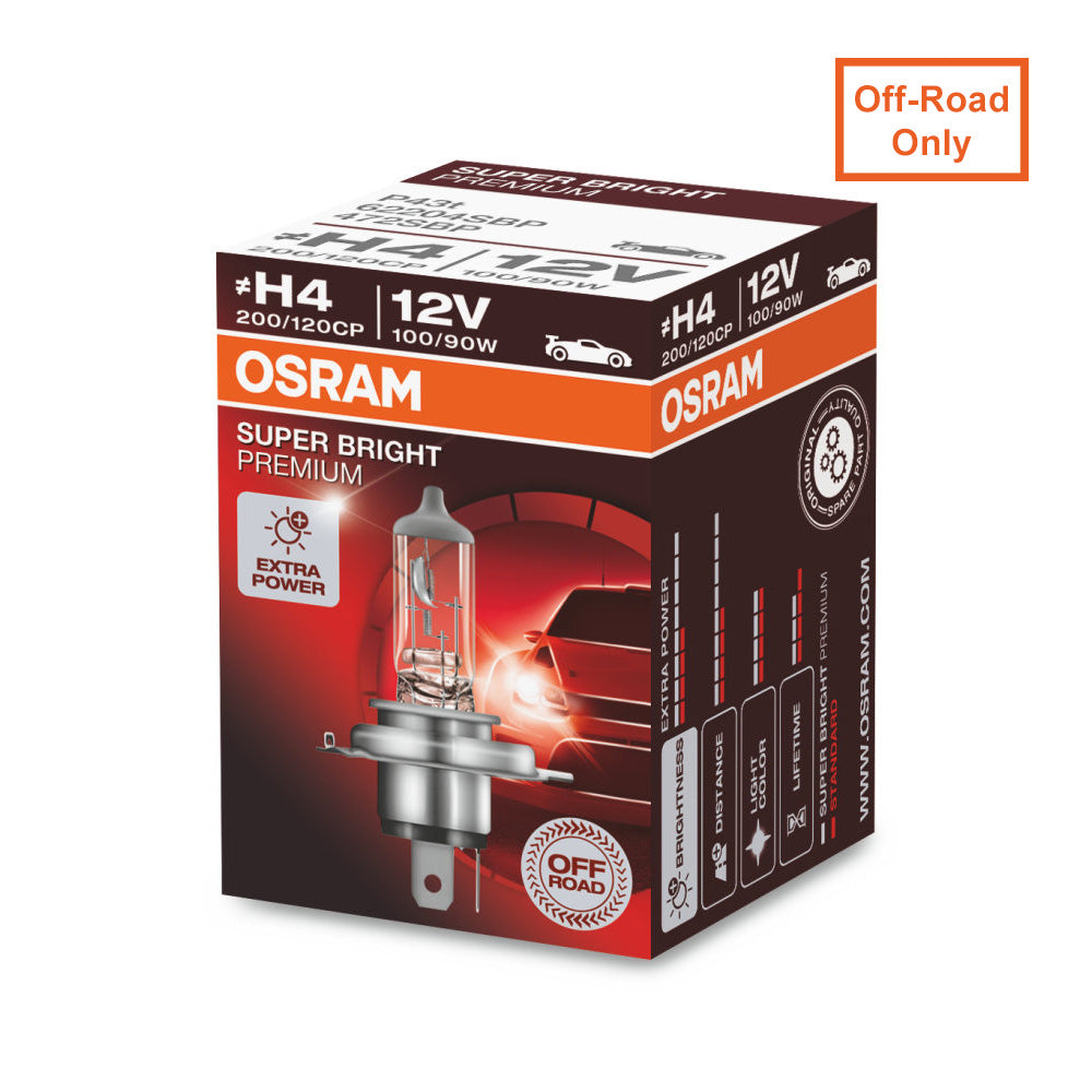 OSRAM H4 100W/90W 12V 62204 Super Bright Premium Off-Road Automotive Bulb