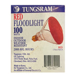 GE 100W 120v BR38 Red Floodlight Incandescent Bulb - BulbAmerica