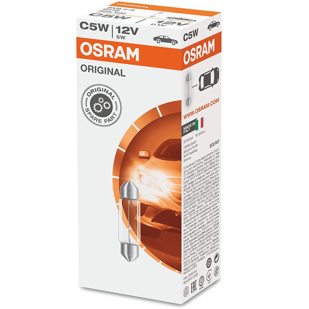 10-PK OSRAM 6418 C5W 36mm 12V 5W Festoon Automotive Bulb