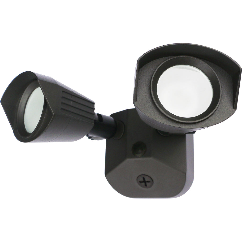 Nuvo LED Security Light w/ Dual Head Light in Bronze Finish 4000k