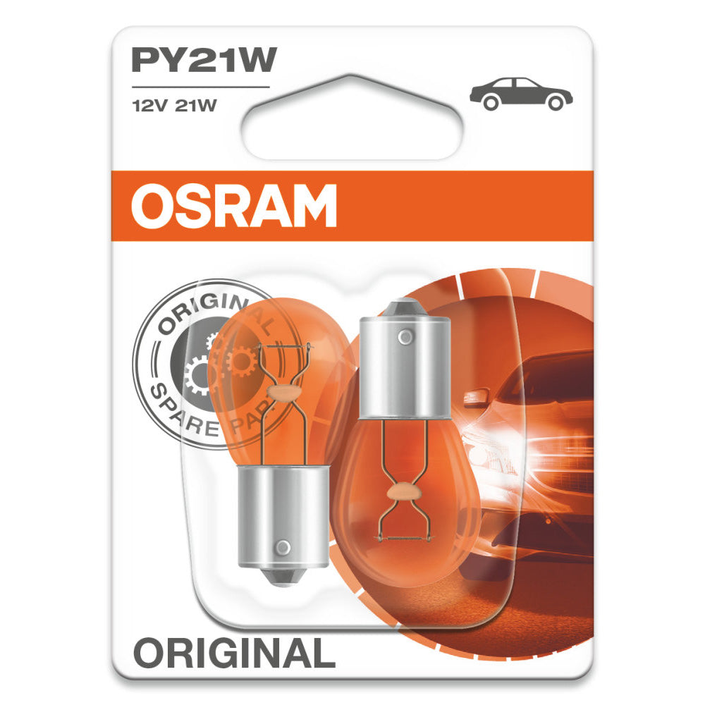 2PK - Osram 7507 PY21W 12V BAU15s ORIGINAL High-Performance