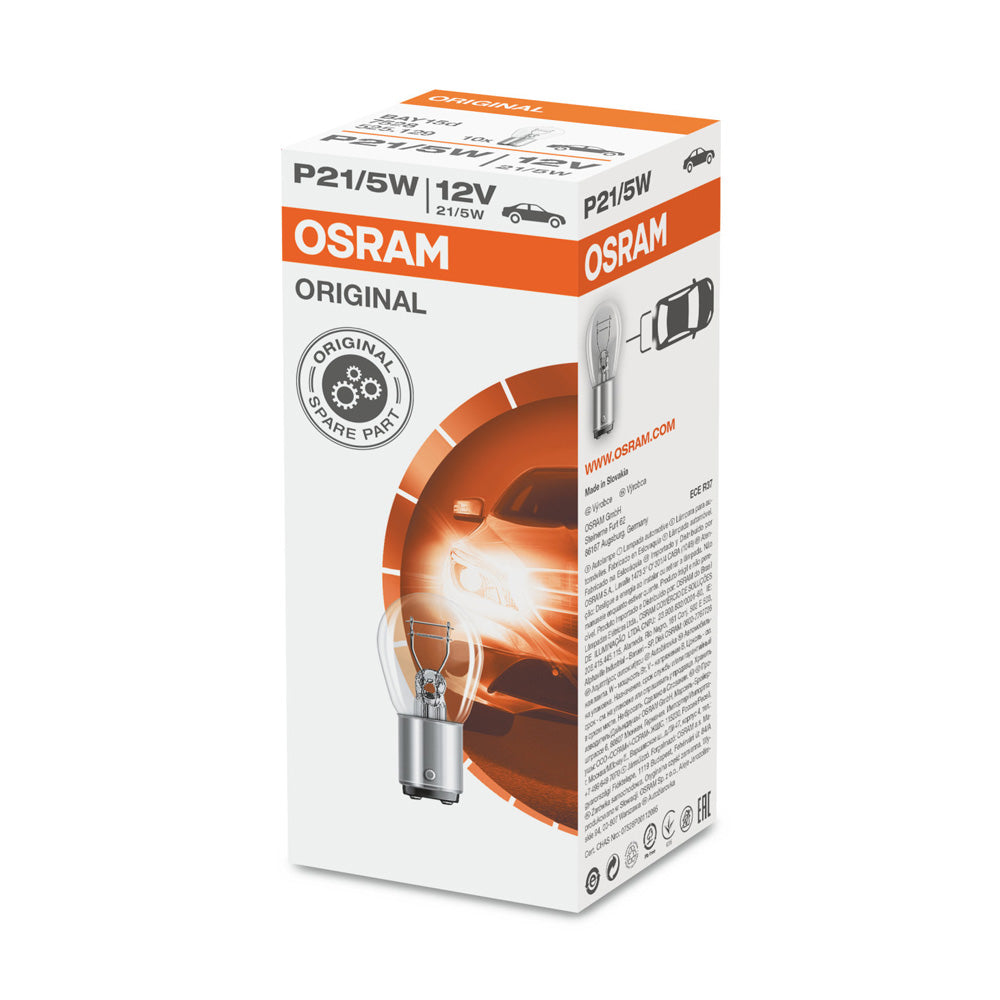 Osram Original P21/5W Halogen Special Bulb for Cars, 7528-01B, 12 V, Double  Blister Pack