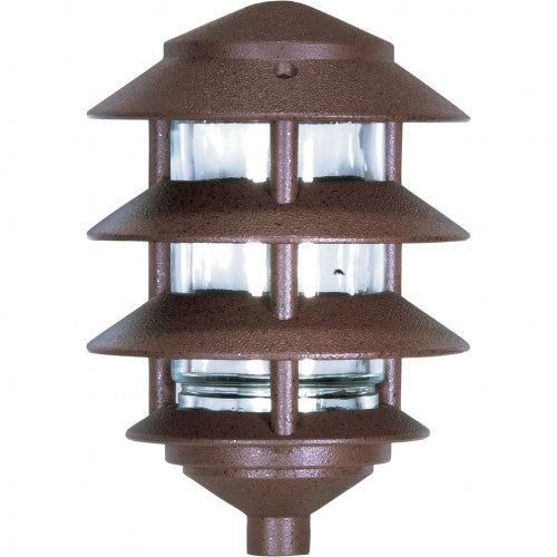 Nuvo 1-Light 100w Pagoda Garden Fixture Small Hood 3 Louver in Old Bronze Finish