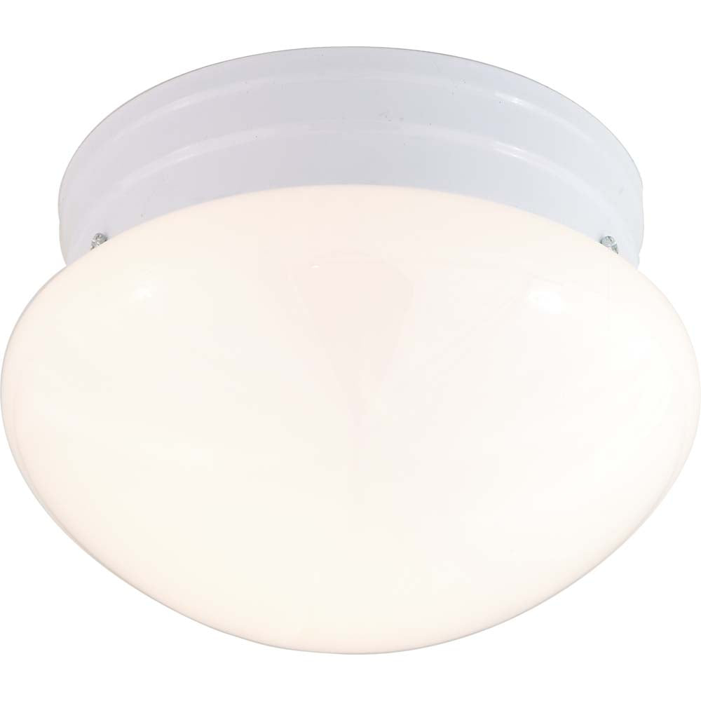 Nuvo 2-Light 10" Ceiling Light w/ White Mushroom Glass in White Finish