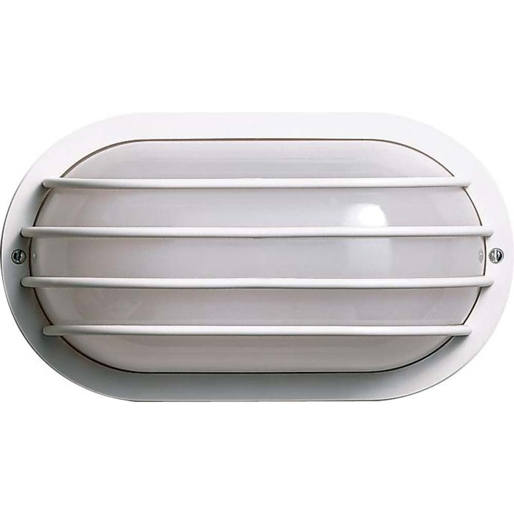 Nuvo 1-Light 10" Oval Cage Wall Fixture 9w Twin Tube CFL Incld in White Finish