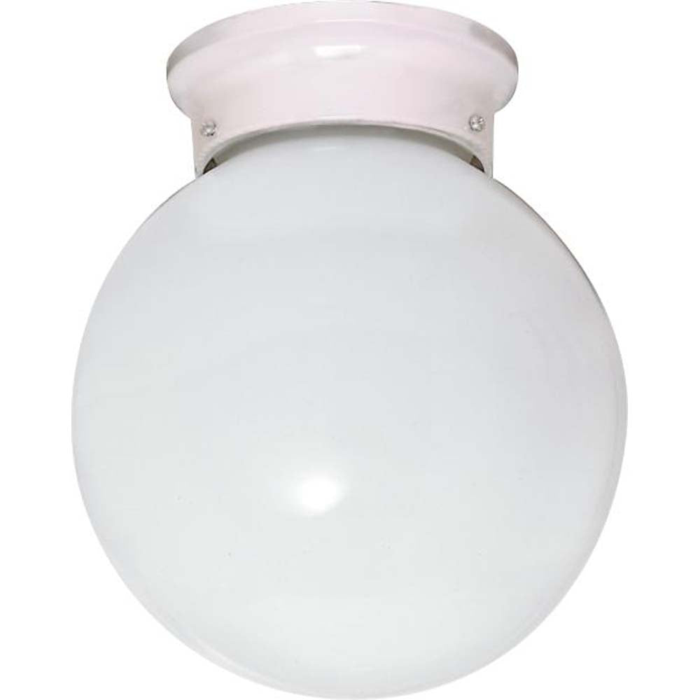 Nuvo 1-Light 8" Flush Mount Ceiling Fixture w/ White Ball Glass