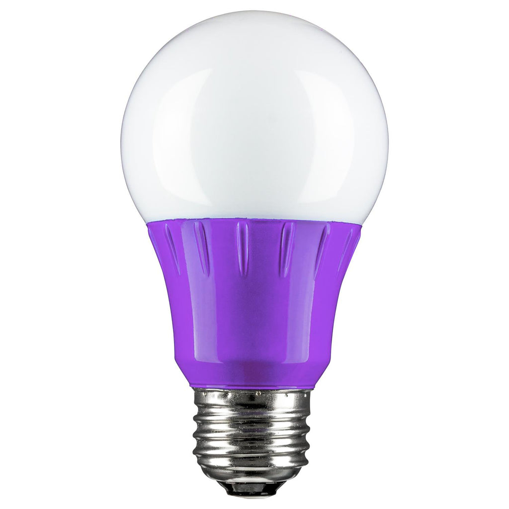 BulbAmerica Purple Frosted 39305-BA LED A19 Colored 3w Light Bulb Medium (E26)