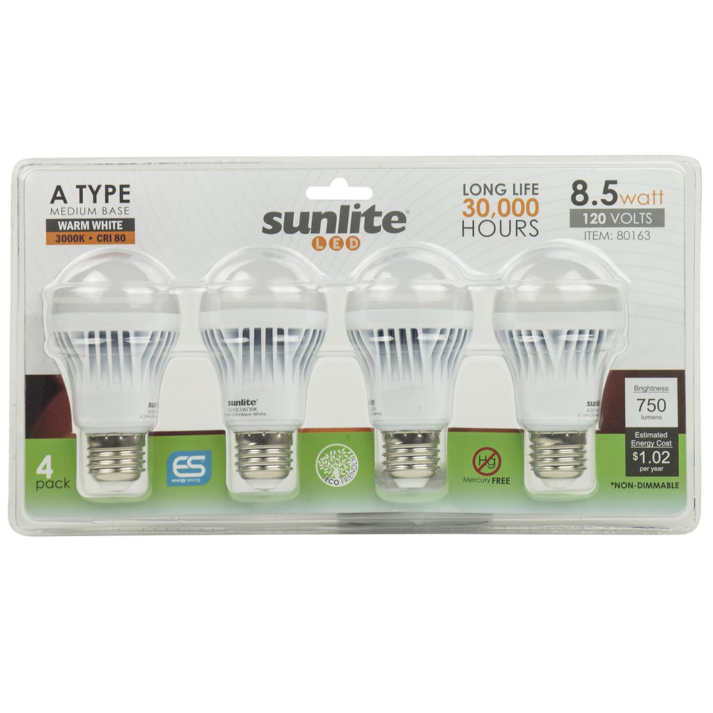 4Pk - SUNLITE 80163- SU LED A19 Household 9w Light Bulb Warm White 3000K