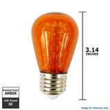 20Pk - SUNLITE 1.1W 120V S14 LED Amber E26 Medium base Light Bulb - BulbAmerica