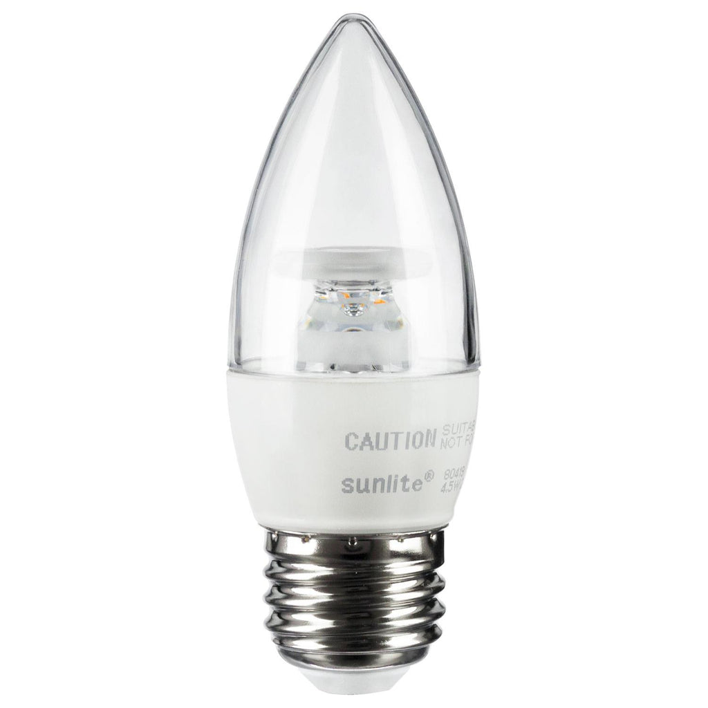 Sunlite 80419-SU LED Torpedo Tip Chandelier 4.5w Light Bulb 2700K Warm White