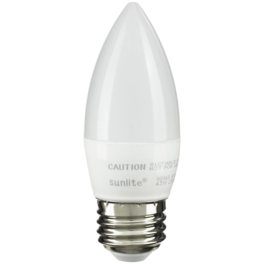 SUNLITE 7w LED B11 Lamp E26 Medium Base 2700K Warm White