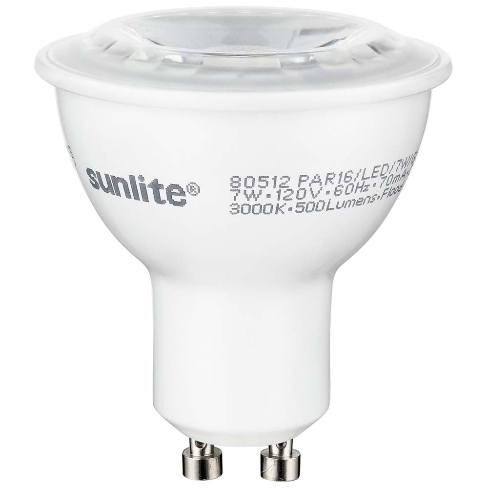 Sunlite LED MR16 Reflector Spotlight Bulb 7w 120v GU10 Base 3000K - Warm White
