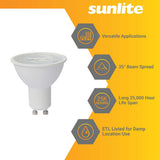 Sunlite LED MR16 Reflector Spotlight Bulb 7w 120v GU10 Base 3000K - Warm White - BulbAmerica