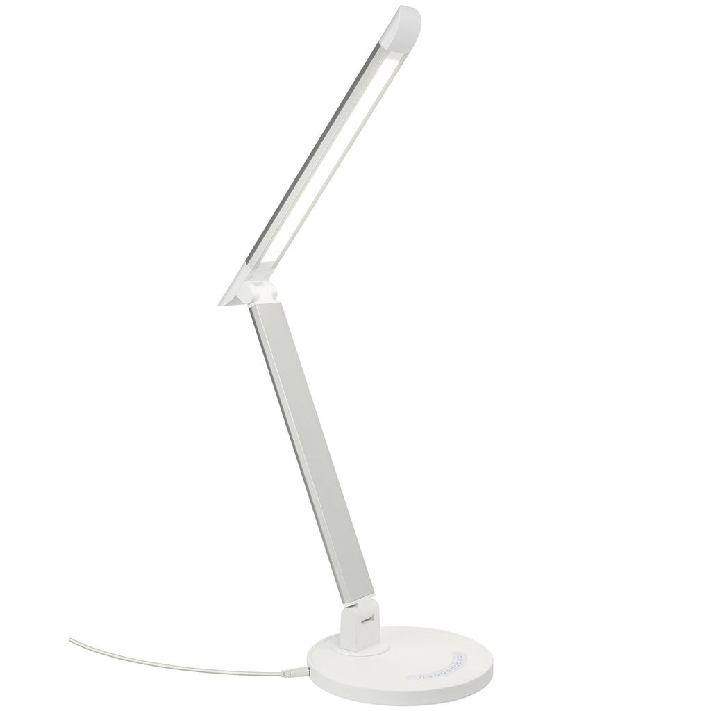 SUNLITE 80660-SU LED Desk Lamps with USB Silver Dimmable 4000K
