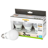3Pk. Sunlite 10w A19 LED Standard Household Bulb Frosted Cool White