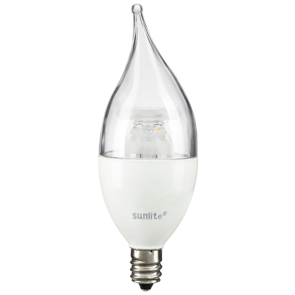 SUNLITE 80776-SU LED Flame Tip Chandelier 7w Light Bulbs 2700K Warm White