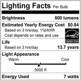 Sunlite LED B11 Clear Chandelier Light Bulb 7w 120v E12 Base 5000K - Daylight_4