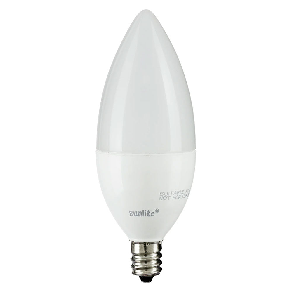 Sunlite LED B11 Frosted Chandelier Light Bulb 7w E12 Base 4000K - Cool White