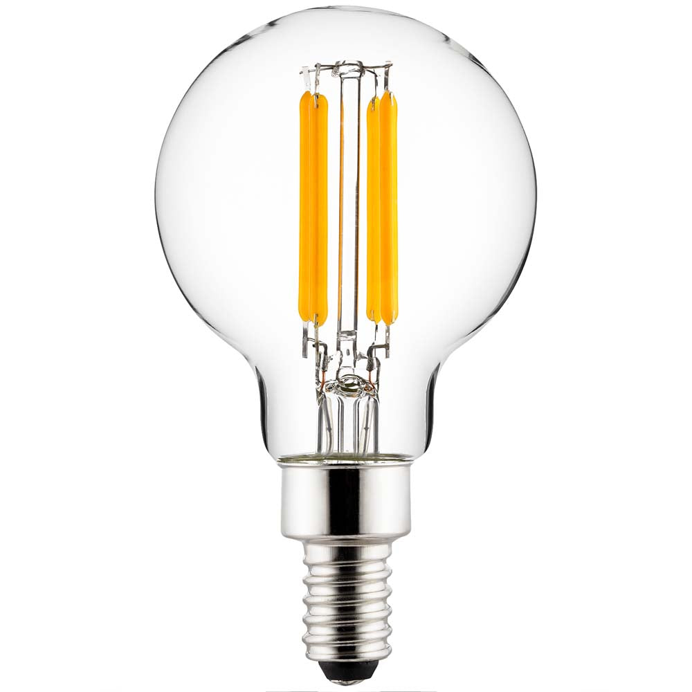 Sunlite LED G16.5 Globe Light Bulb 5w E12 Candelabra Base 5000K - Super White