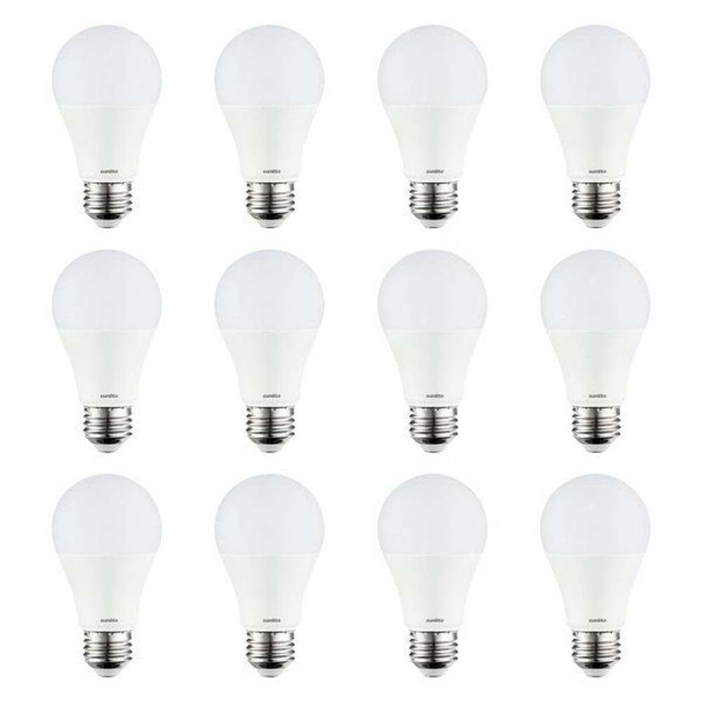12Pk - Sunlite 9w 120v LED A19 3000K E26 Base Household Light Bulb - 60w equiv