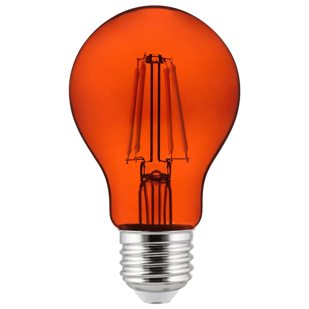 2Pk - SUNLITE Orange A19 LED 4.5W E26 Medium Base Filament Bulb