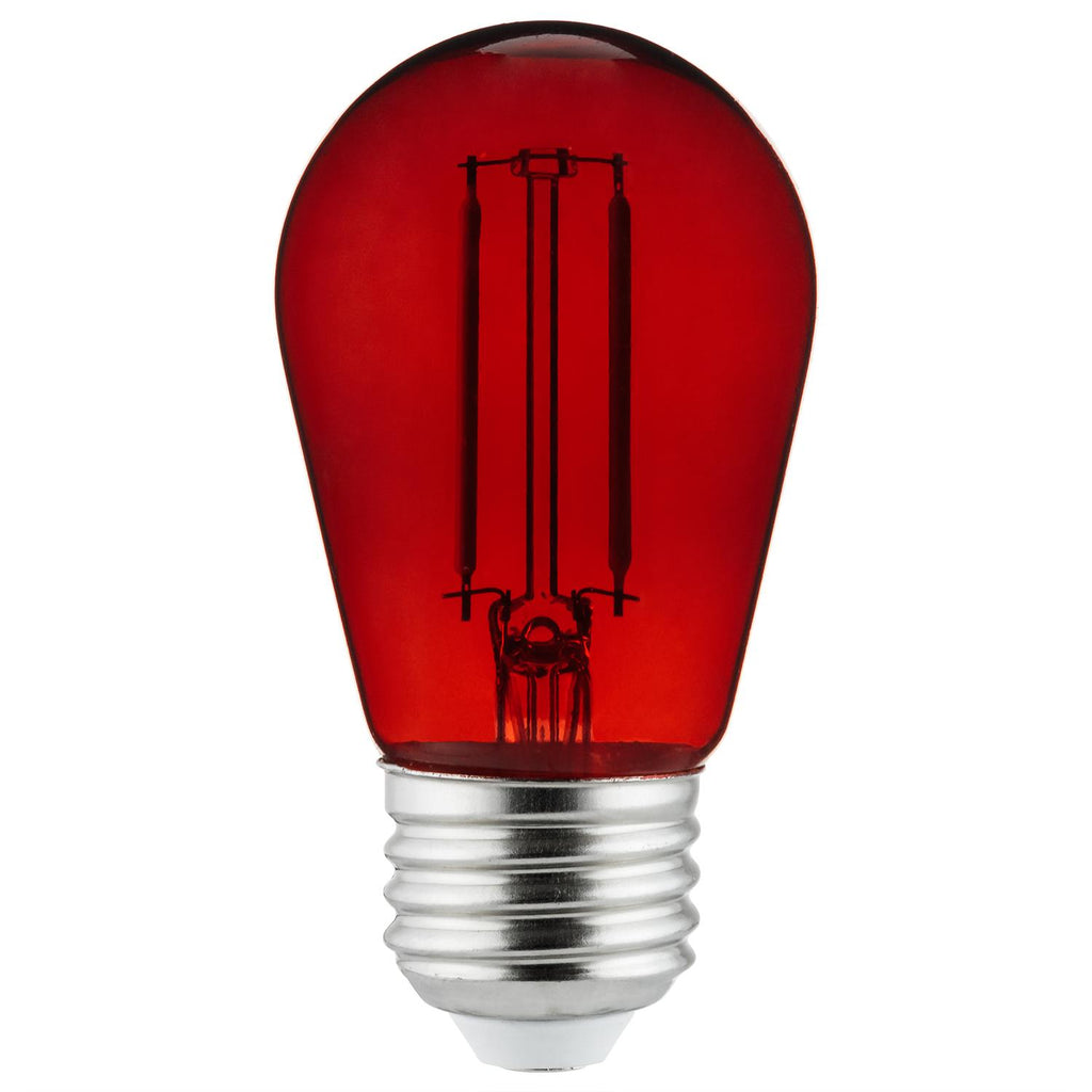 Sunlite 2w S14 LED Filament Transparent Red Colored Bulb