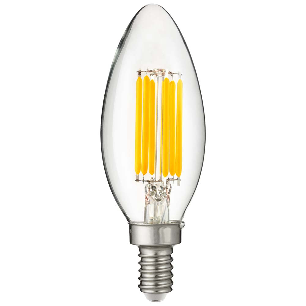 Sunlite LED B11 Chandelier Light Bulb 5w E12 Candelabra Base 5000K - Super White
