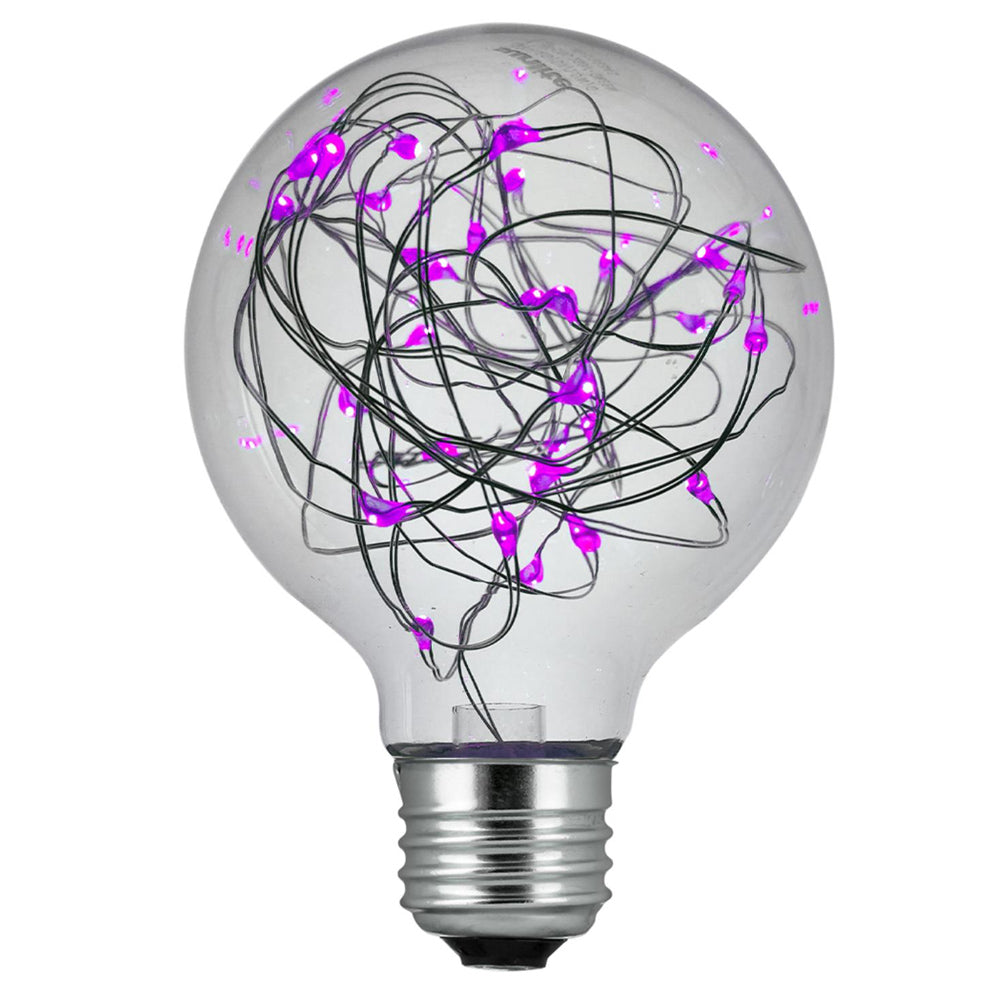 3Pk - SUNLITE 1.5w Purple G25 Decorative LED Bulb - 100-260v E26 Medium base