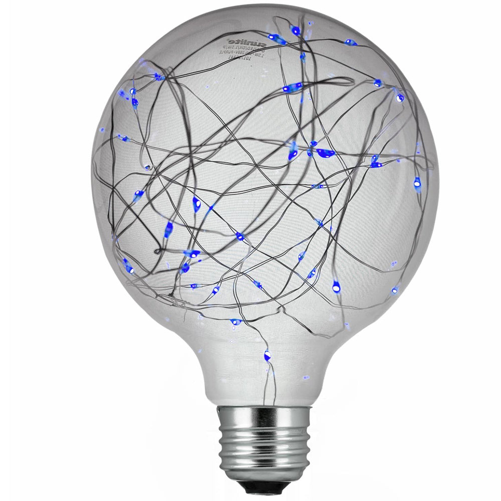 3Pk - SUNLITE 1.5w Blue G40 Decorative LED Bulb - 100-260v E26 Medium base