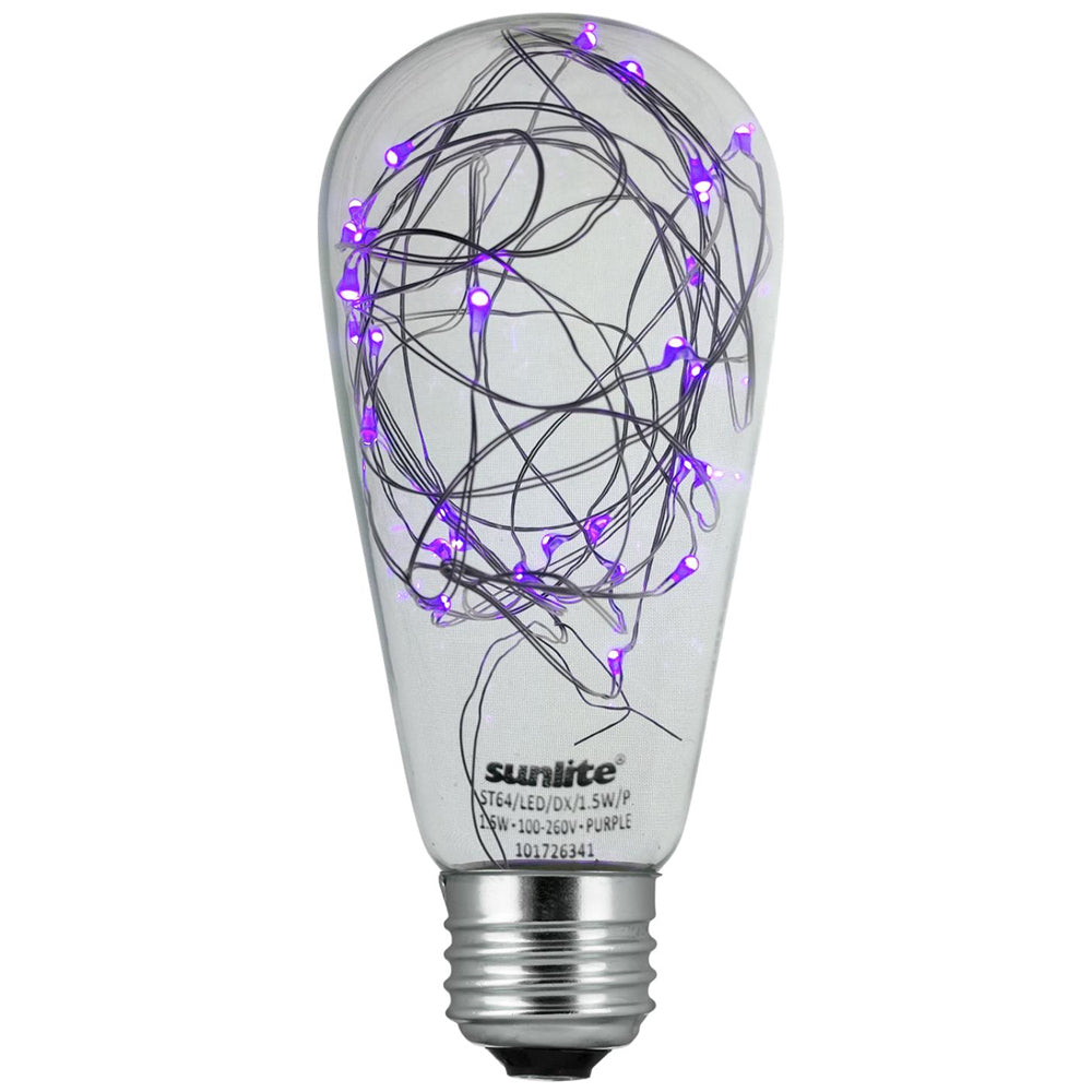 SUNLITE LED Vintage Purple ST64 (S19) 1.5w Light Bulb Decorative Light Bulb