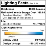 Sunlite LED T42 Bullet Corn Light Bulb 90w E39 Base 120-277v 3000K - Warm White_4