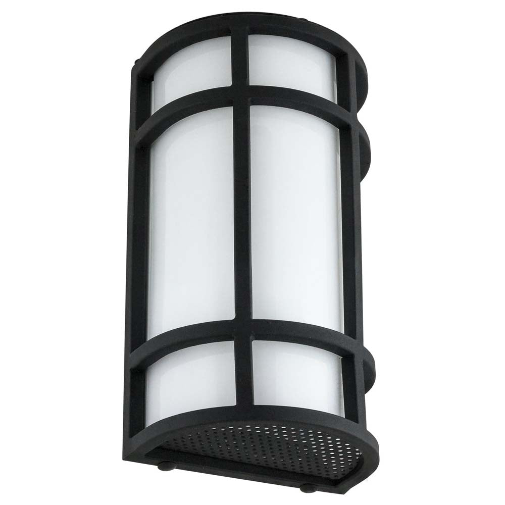 Sunlite 12-in CCT Tunable Outdoor Decorative Wall Sconce 100-277v Black finish
