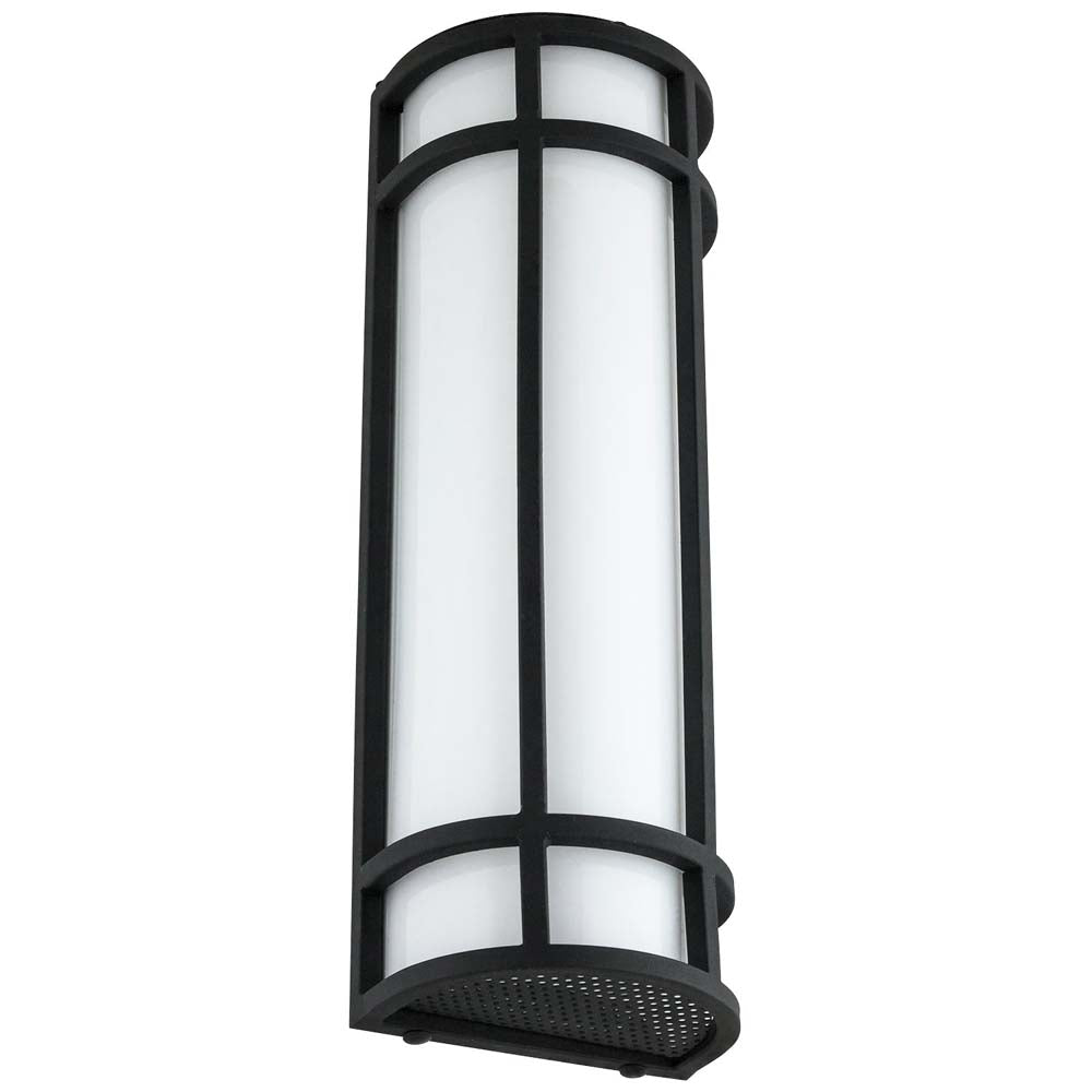 Sunlite 18-in CCT Tunable Outdoor Decorative Wall Sconce 100-277v Black finish