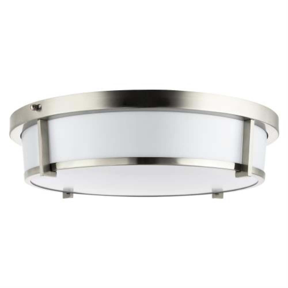 Sunlite 13-in Round LED Double Band Fixture CCT Tunable Brushed Nickel Finish