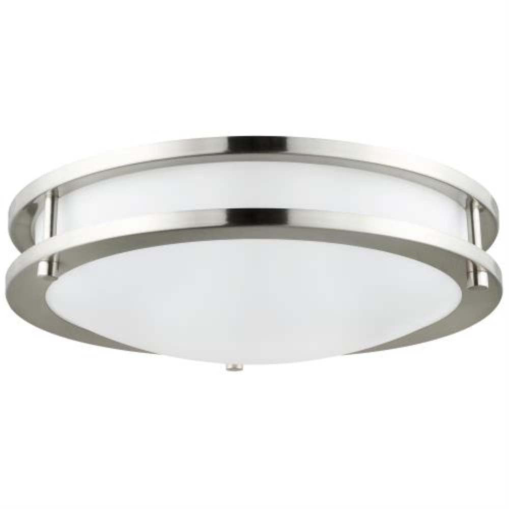 Sunlite 18-in 28w CCT Tunable Brushed Nickel LED Decorative Flush Mount Fixture