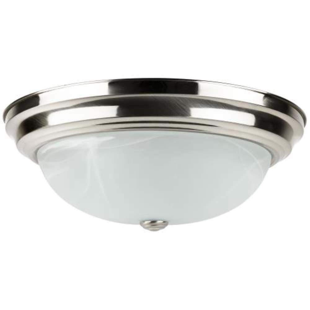 Sunlite 15-in 25w Round LED Dome Fixture CCT Tunable Brushed Nickel Finish