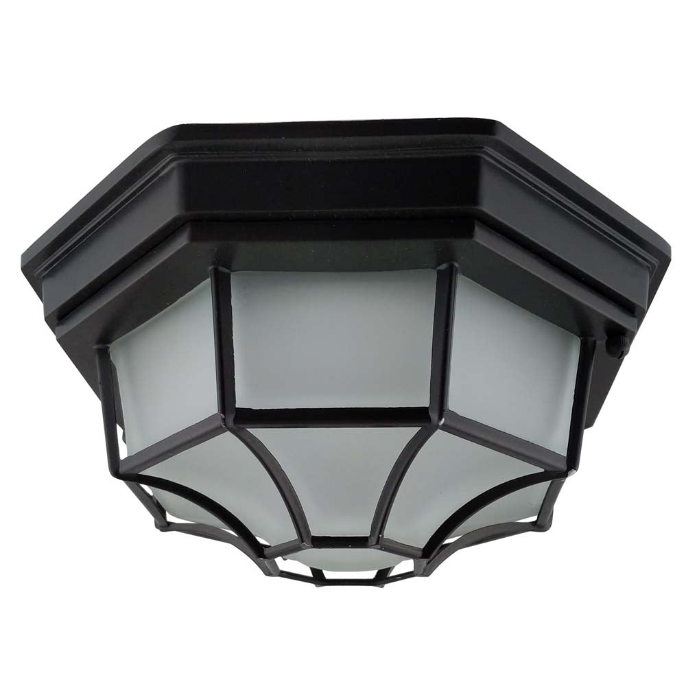 Sunlite 12-in 17w CCT Tunable LED Outdoor Spider Cage Ceiling Flush Mount Light