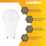 Sunlite LED A19 Light Bulb 14w GU24 Twist & Lock Base Dimmable 27K - Warm White - BulbAmerica