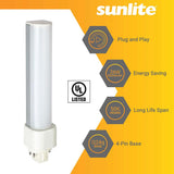 Sunlite LED PLD 9w G24q Base Ballast Dependent Light Bulb - 3000K Warm White_1