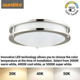 Sunlite 10in. 16w LED Color Selectable Decorative Flush Mount Brushed Nickel Fixture_1
