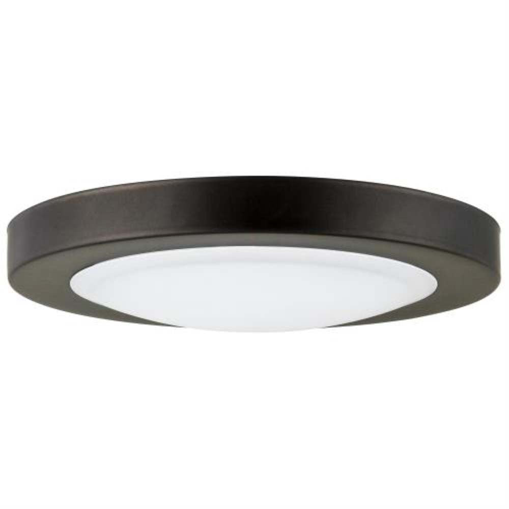 Sunlite 7-in CCT Tunable Oil Rubbed Bronze Round LED Mini Flat Panel Fixture
