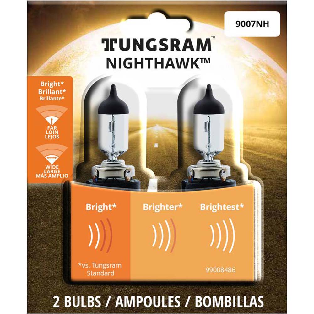 2Pk - Tungsram 9007NH Nighthawk head lamps Automotive Bulb