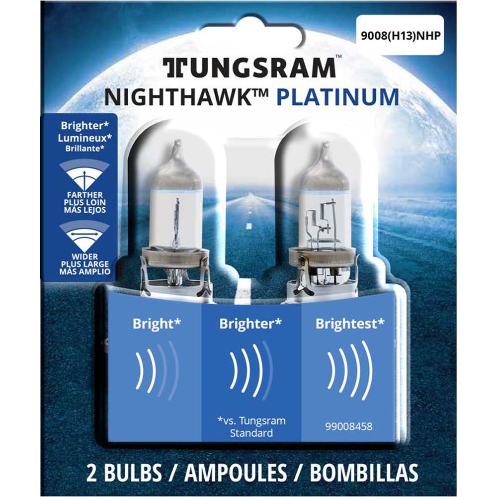2Pk - Tungsram 9008 H13NHP Nighthawk Platinum head lamps Automotive Bulb