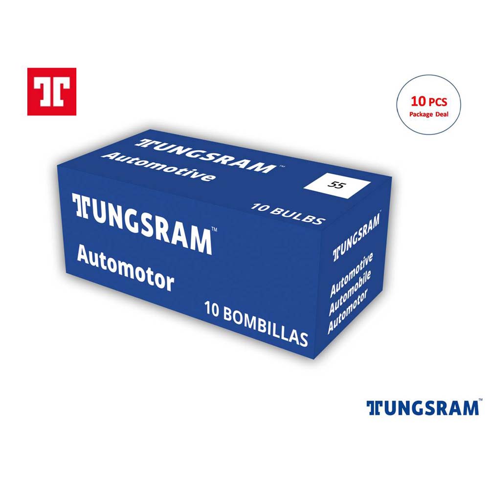 10PK - Tungsram 55 Standard Miniatures Automotive Bulb